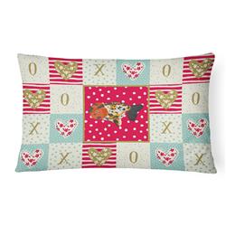 12 x 3 x 16 in. Ranchu Goldfish Love Canvas Fabric Decorative Pillow