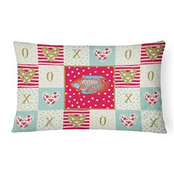 12 x 3 x 16 in. Dwarf Gourami Love Canvas Fabric Decorative Pillow