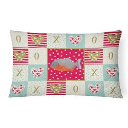 12 x 3 x 16 in. Piranha Love Canvas Fabric Decorative Pillow