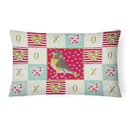 12 x 3 x 16 in. Spanish Canary Love Canvas Fabric Decorative Pillow
