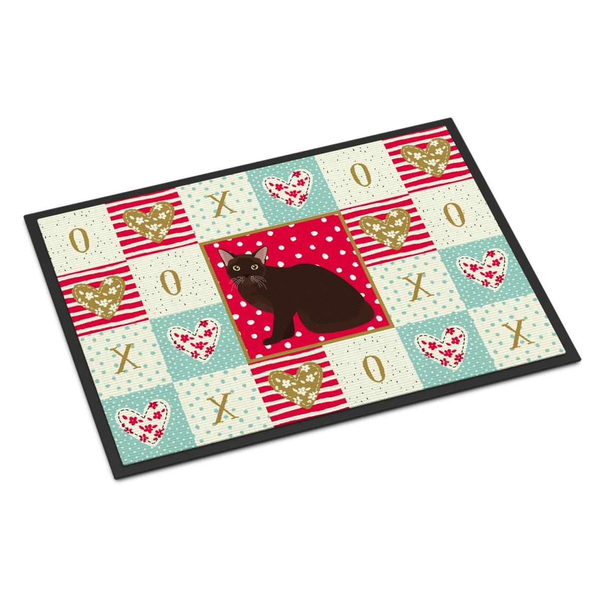 Picture of Carolines Treasures CK5747JMAT 24 x 36 in. Burmese Cat Love Indoor or Outdoor Mat