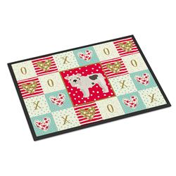 Picture of Carolines Treasures CK5831MAT 18 x 27 in. English Bulldog No.2 Love Indoor or Outdoor Mat