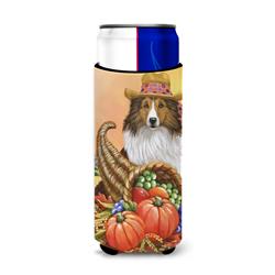Picture of Carolines Treasures PPP3185MUK 12 oz Sheltie Autumn Ultra Hugger for Slim Cans