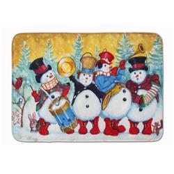19 x 27 in. Snowmen Strike Up the Band Machine Washable Memory Foam Mat