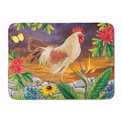19 x 27 in. White Rooster Machine Washable Memory Foam Mat