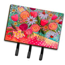 6 x 2 x 9 in. Polka Dots Flowers Leash or Key Holder
