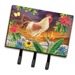 6 x 2 x 9 in. White Rooster Leash or Key Holder