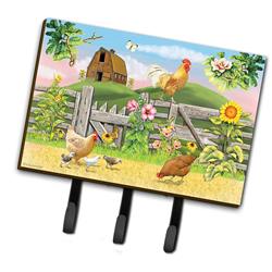 6 x 2 x 9 in. Rooster On Fence Leash or Key Holder