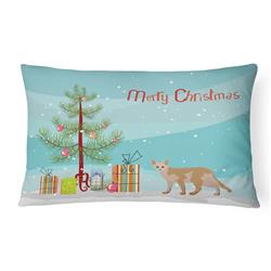 12 x 3 x 16 in. Devon Rex No.3 Cat Merry Christmas Canvas Fabric Decorative Pillow