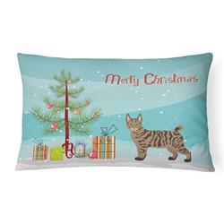 12 x 3 x 16 in. Pixie Bob No.1 Cat Merry Christmas Canvas Fabric Decorative Pillow