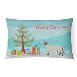 12 x 3 x 16 in. Siamese Modern No.2 Cat Merry Christmas Canvas Fabric Decorative Pillow