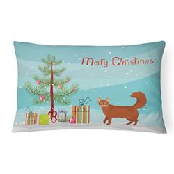 12 x 3 x 16 in. Somali Cat Merry Christmas Canvas Fabric Decorative Pillow