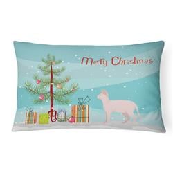 12 x 3 x 16 in. Sphynx Cat Merry Christmas Canvas Fabric Decorative Pillow
