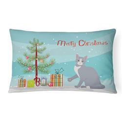 12 x 3 x 16 in. American Polydactyl No.2 Cat Merry Christmas Canvas Fabric Decorative Pillow