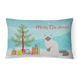 12 x 3 x 16 in. Birman Cat Merry Christmas Canvas Fabric Decorative Pillow