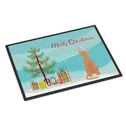 18 x 27 in. Devon Rex No.1 Cat Merry Christmas Indoor or Outdoor Mat