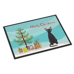18 x 27 in. Devon Rex No.3 Cat Merry Christmas Indoor or Outdoor Mat