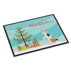 Picture of Carolines Treasures CK4771MAT 18 x 27 in. Japanese Bobtail Cat Merry Christmas Indoor or Outdoor Mat