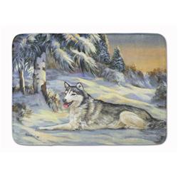 19 x 27 in. Siberian Husky Winterscape Machine Washable Memory Foam Mat