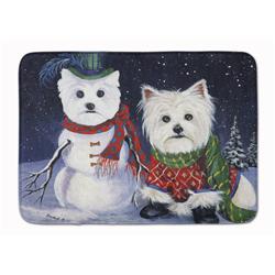 19 x 27 in. Westie Christmas Self Portrait Machine Washable Memory Foam Mat