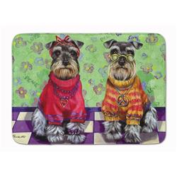 19 x 27 in. Schnauzer Love & Peace Machine Washable Memory Foam Mat