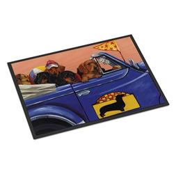 18 x 27 in. Dachshund Dachsmobile Indoor or Outdoor Mat