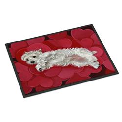 PPP3283MAT 18 x 27 in. Westie Queen of Hearts Indoor or Outdoor Mat