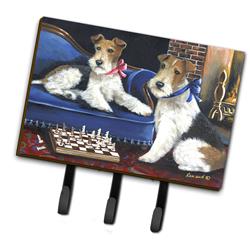 6 x 2 x 9 in. Fox Terrier Checkmates Leash or Key Holder