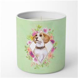 CK4277CDL 10 oz Beagle Green Flowers Decorative Soy Candle