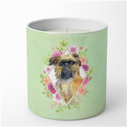 10 oz Brussels Griffon Green Flowers Decorative Soy Candle