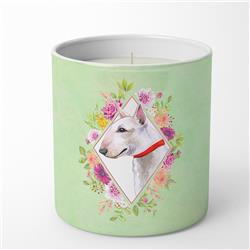 10 oz Bull Terrier Green Flowers Decorative Soy Candle