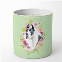 10 oz Great Dane Green Flowers Decorative Soy Candle