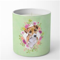 10 oz Jack Russell Terrier No.1 Green Flowers Decorative Soy Candle
