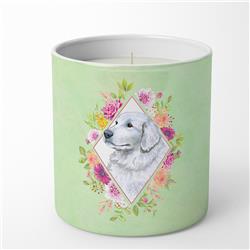 10 oz Great Pyrenees Green Flowers Decorative Soy Candle