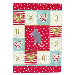 28 x 0.01 x 40 in. Blue Rat Love Canvas House Flag
