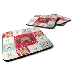 3.5 x 3.5 in. Tibetan Spaniel Love Foam Coaster - Set of 4