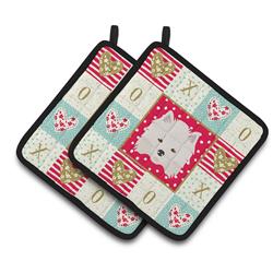 CK5181PTHD 7.5 x 7.5 in. American Eskimo Love Pair of Pot Holders