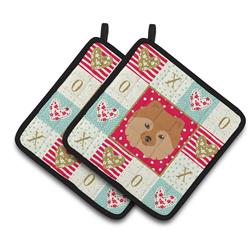 7.5 x 7.5 in. German Spitz Love Pair of Pot Holders