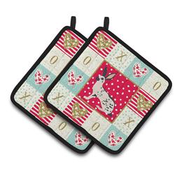 CK5388PTHD 7.5 x 7.5 in. English Spot Rabbit Love Pair of Pot Holders