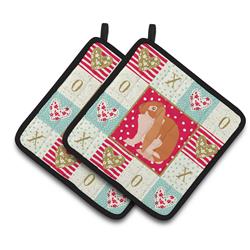 CK5389PTHD 7.5 x 7.5 in. English Lop Rabbit Love Pair of Pot Holders