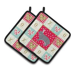 CK5393PTHD 7.5 x 7.5 in. Giant Chinchilla Rabbit Love Pair of Pot Holders