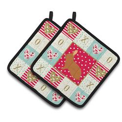 7.5 x 7.5 in. Rex Rabbit Love Pair of Pot Holders