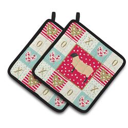 CK5399PTHD 7.5 x 7.5 in. Suffolk Sheep Love Pair of Pot Holders