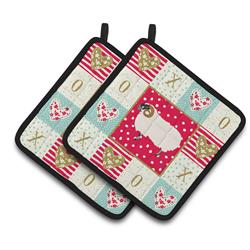 CK5400PTHD 7.5 x 7.5 in. Scottish Blackface Sheep Love Pair of Pot Holders