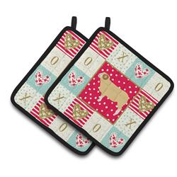 CK5407PTHD 7.5 x 7.5 in. Horned Dorset Sheep Love Pair of Pot Holders