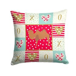 14 x 3 x 14 in. Bactrian Camel Love Fabric Decorative Pillow