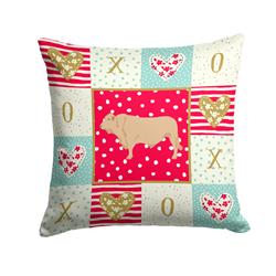 Picture of Carolines Treasures CK5253PW1414 14 x 3 x 14 in. Charolais Cow Love Fabric Decorative Pillow