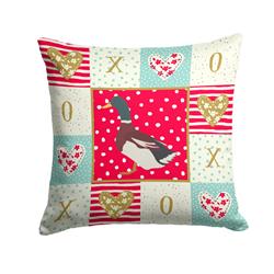 14 x 3 x 14 in. Rouen Duck Love Fabric Decorative Pillow
