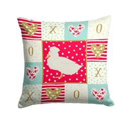 14 x 3 x 14 in. Crested Duck Love Fabric Decorative Pillow
