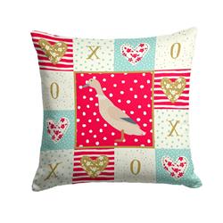 14 x 3 x 14 in. West Harlequin Duck Love Fabric Decorative Pillow